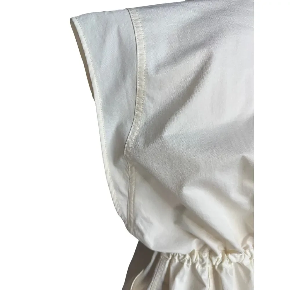 Calia Ivory Utility Romper Large Zip Front Drawstring Pockets Athleisure